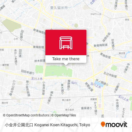 小金井公園北口 Koganei Koen Kitaguchi map
