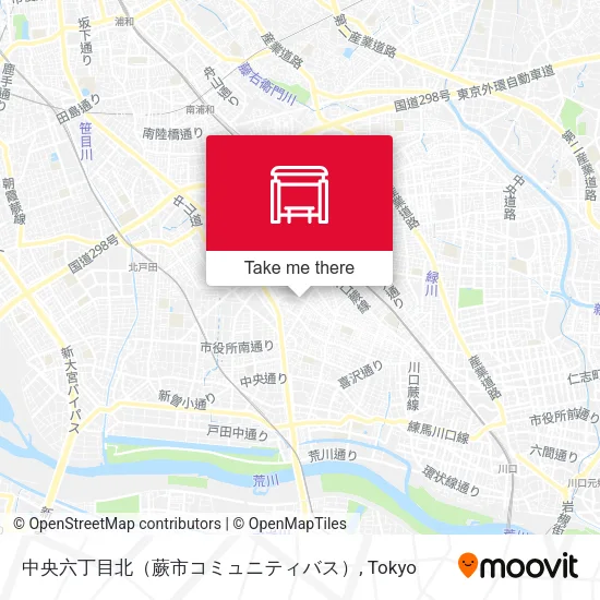 中央六丁目北（蕨市コミュニティバス） map
