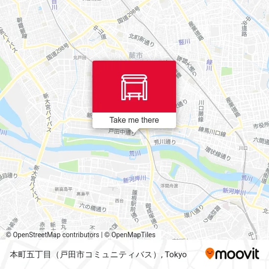 Honcho 5-chome (Toda City Community Bus) map