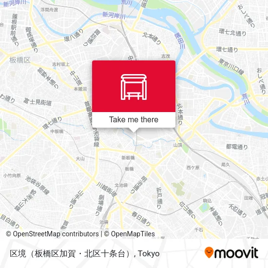 区境（板橋区加賀・北区十条台） map