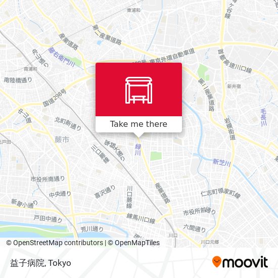 益子病院 map