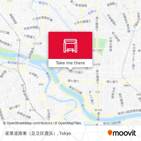 産業道路東（足立区鹿浜） map