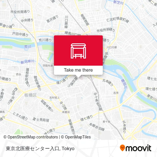 東京北医療センター入口 map