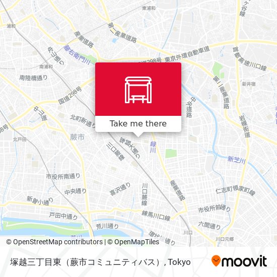塚越三丁目東（蕨市コミュニティバス） map