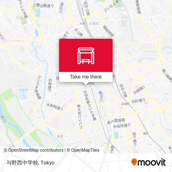 与野西中学校 map