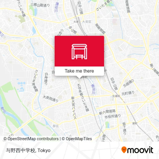 与野西中学校 map