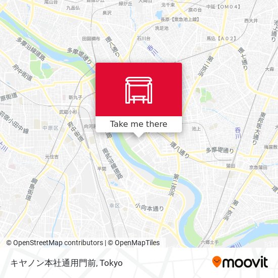 キヤノン本社通用門前 map