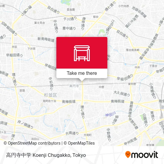 高円寺中学 Koenji Chugakko map