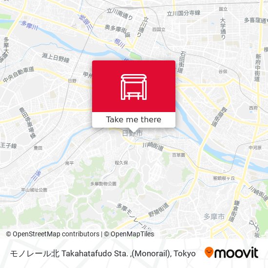 モノレール北 Takahatafudo Sta. ,(Monorail) map