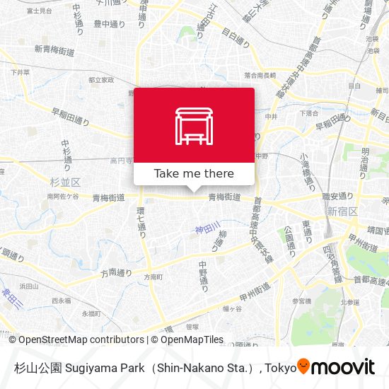 杉山公園 Sugiyama Park（Shin-Nakano Sta.） map