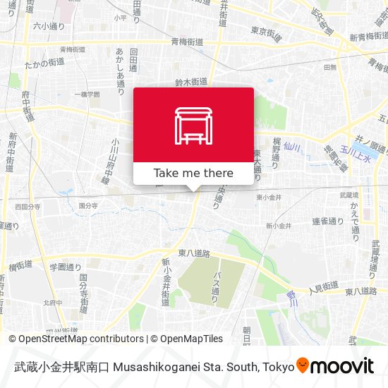 武蔵小金井駅南口 Musashikoganei Sta. South map