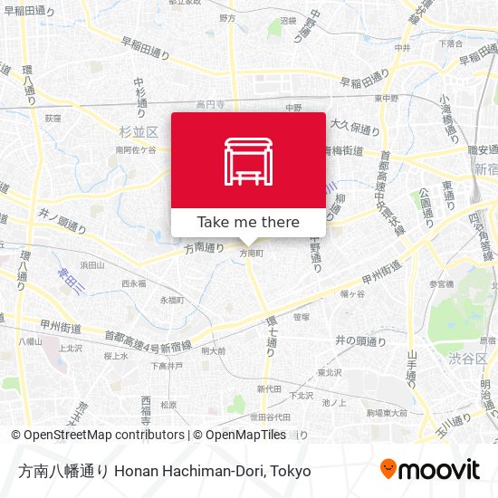 方南八幡通り Honan Hachiman-Dori map