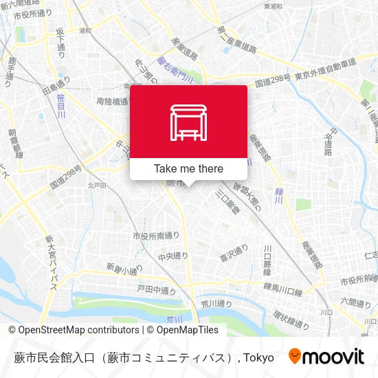 蕨市民会館入口（蕨市コミュニティバス） map