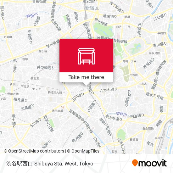 渋谷駅西口 Shibuya Sta. West map