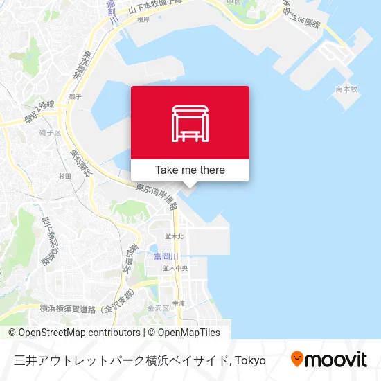 To Mitsui Outlet Park Yokohama Bayside map