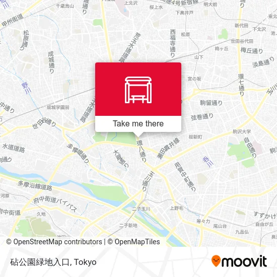 Kinuta Park Green Area Entrance map