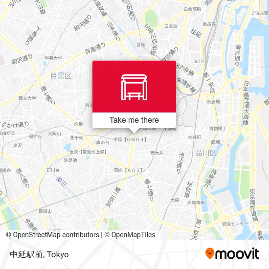 Nakanobu Station map