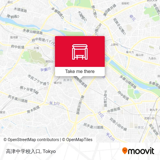 高津中学校入口 map