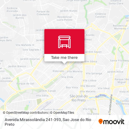Avenida Mirassolândia 241-393 map