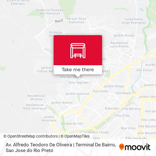 Mapa Av. Alfredo Teodoro De Oliveira | Terminal De Bairro