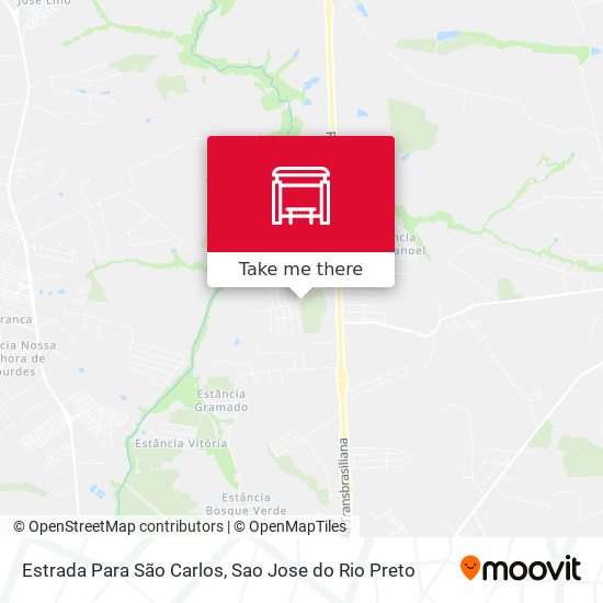 Estrada Para São Carlos map