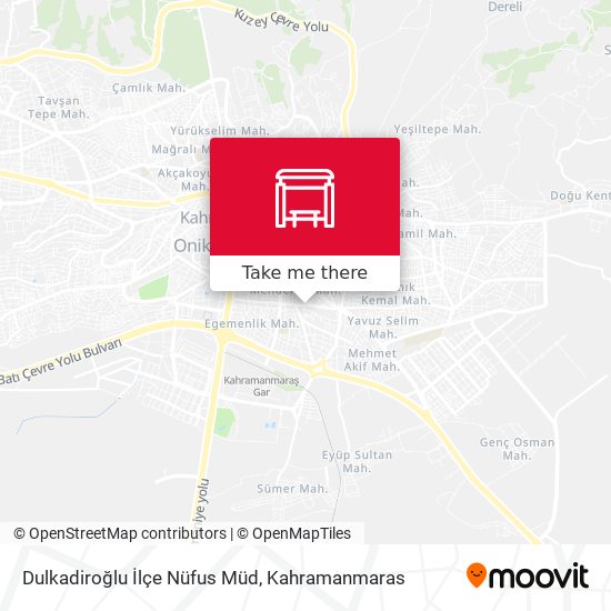Dulkadiroğlu İlçe Nüfus Müd map