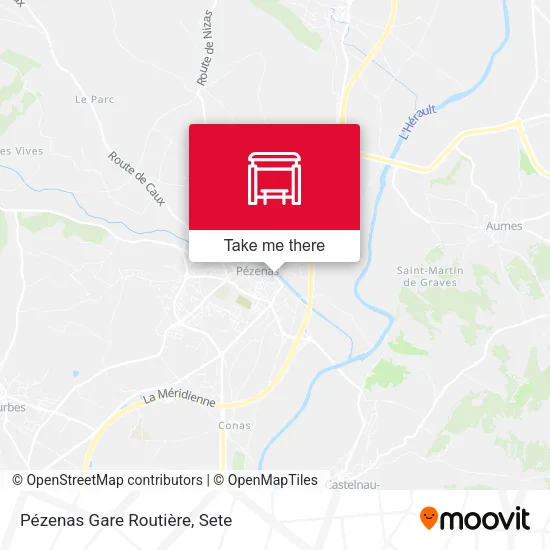 Pézenas Gare Routière map