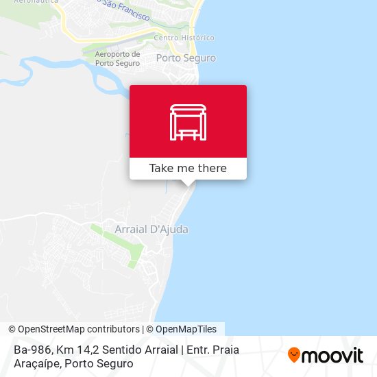 Mapa Ba-986, Km 14,2 Sentido Arraial | Entr. Praia Araçaípe