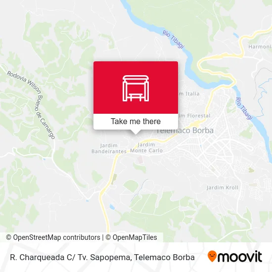 R. Charqueada C/ Tv. Sapopema map