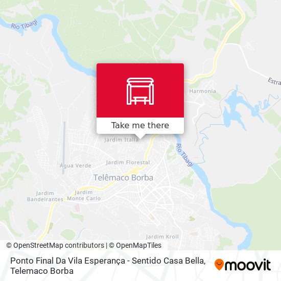 Ponto Final Da Vila Esperança - Sentido Casa Bella map