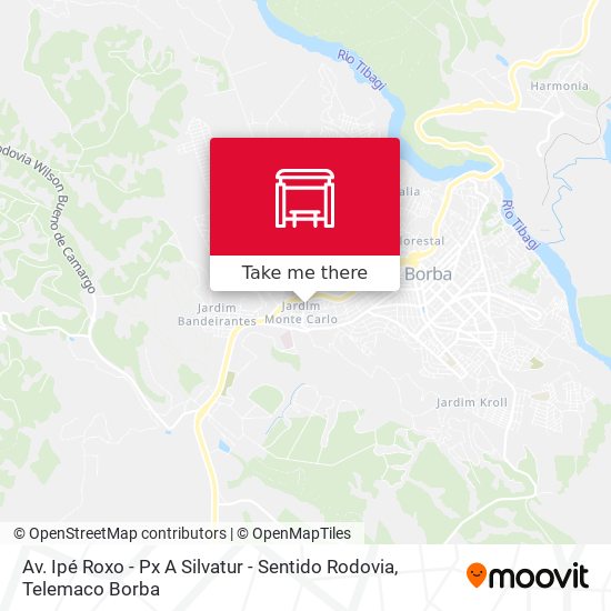 Av. Ipé Roxo - Px A Silvatur - Sentido Rodovia map