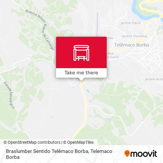 Braslumber Sentido Telêmaco Borba map