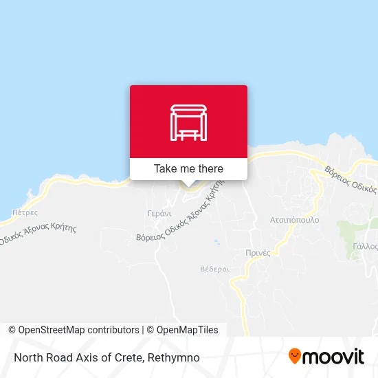 North Road Axis of Crete map