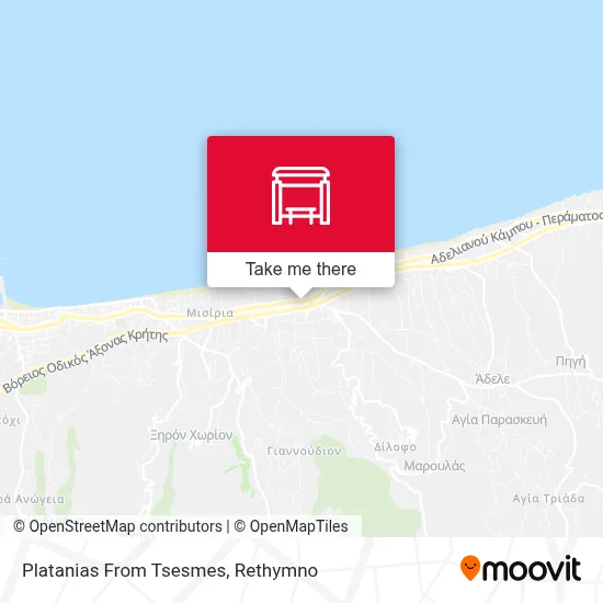 Platanias From Tsesmes map