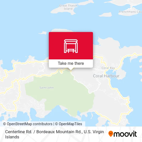 Centerline Rd. / Bordeaux Mountain Rd. map