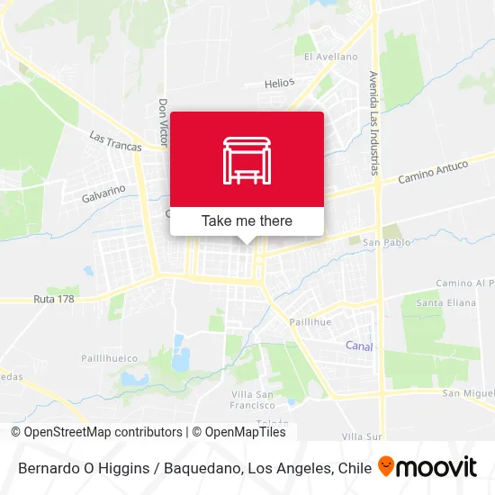 Bernardo O Higgins /  Baquedano map