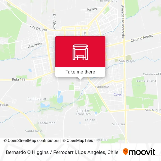 Bernardo O Higgins /  Ferrocarril map