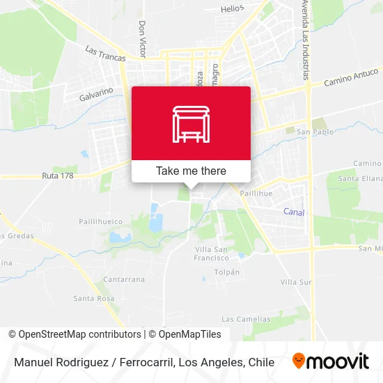 Manuel Rodriguez /  Ferrocarril map