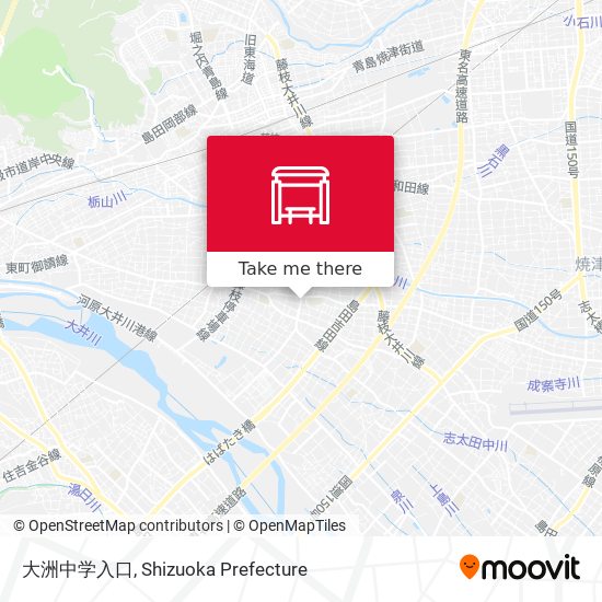 大洲中学入口 map