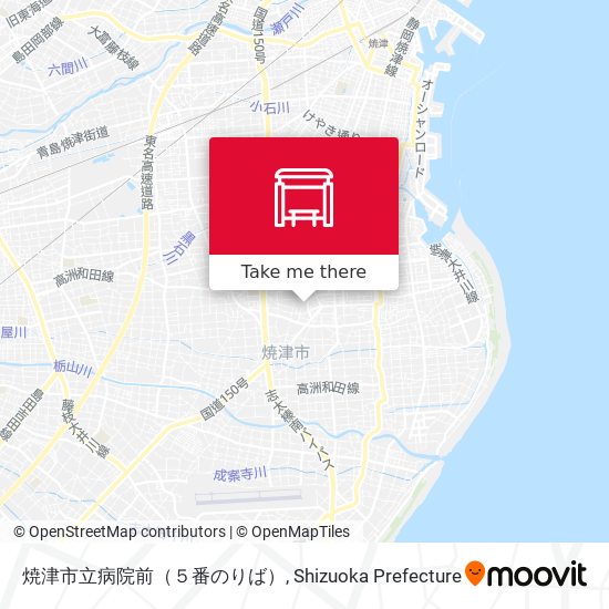 焼津市立病院前（５番のりば） map
