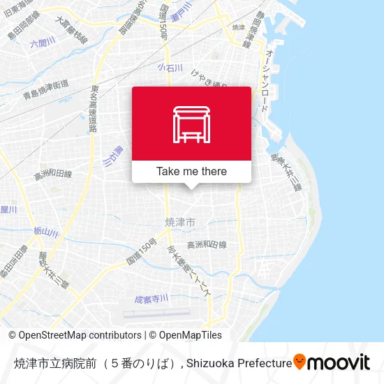 焼津市立病院前（５番のりば） map