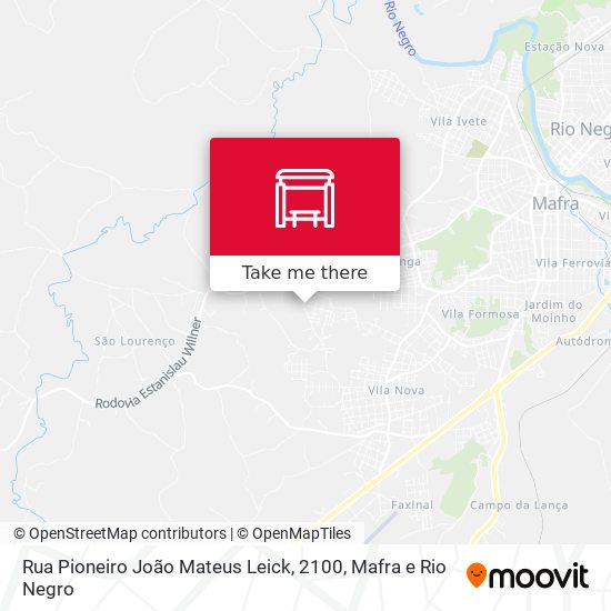 Mapa Rua Pioneiro João Mateus Leick, 2100