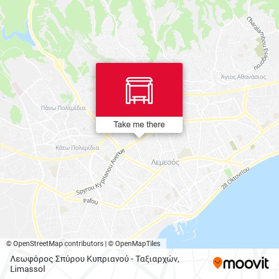 Λεωφόρος Σπύρου Κυπριανού - Ταξιαρχών map