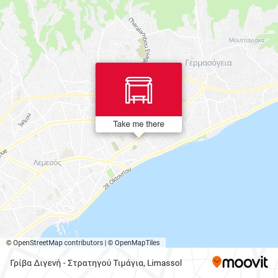 Γρίβα Διγενή - Στρατηγού Τιμάγια map