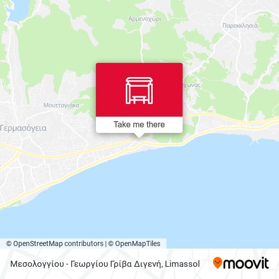 Μεσολογγίου - Γεωργίου Γρίβα Διγενή map