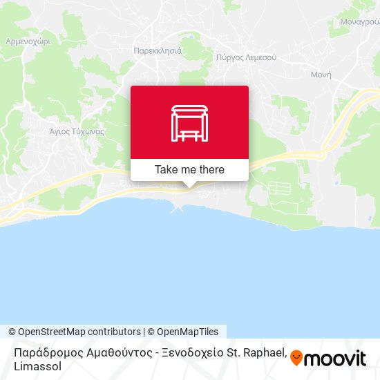 Παράδρομος Αμαθούντος - Ξενοδοχείο St. Raphael map