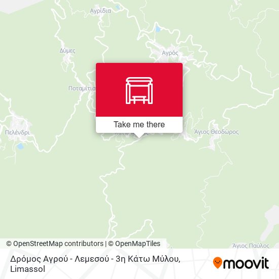 Δρόμος Αγρού - Λεμεσού - 3η Κάτω Μύλου map