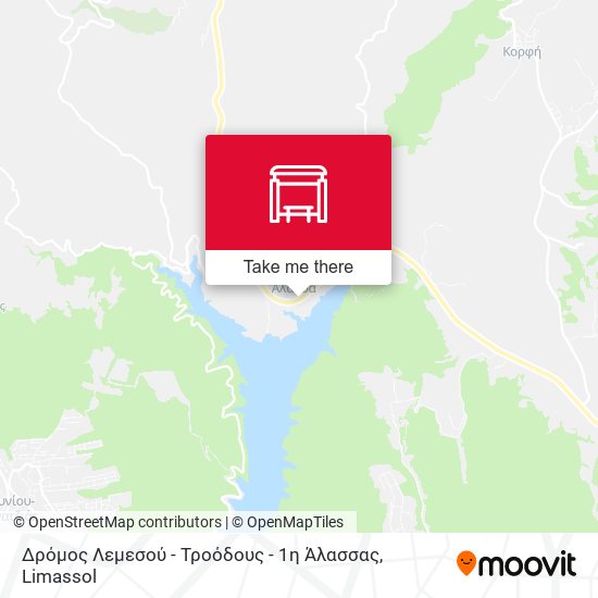 Δρόμος Λεμεσού - Τροόδους - 1η Άλασσας map