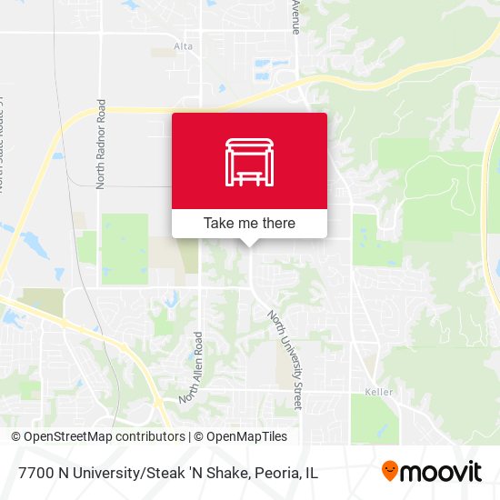 7700 N University / Steak 'N Shake map