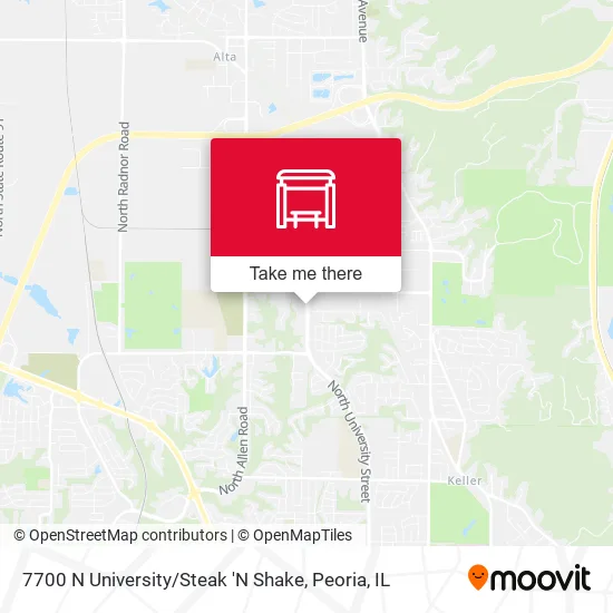 Mapa de 7700 N University / Steak 'N Shake
